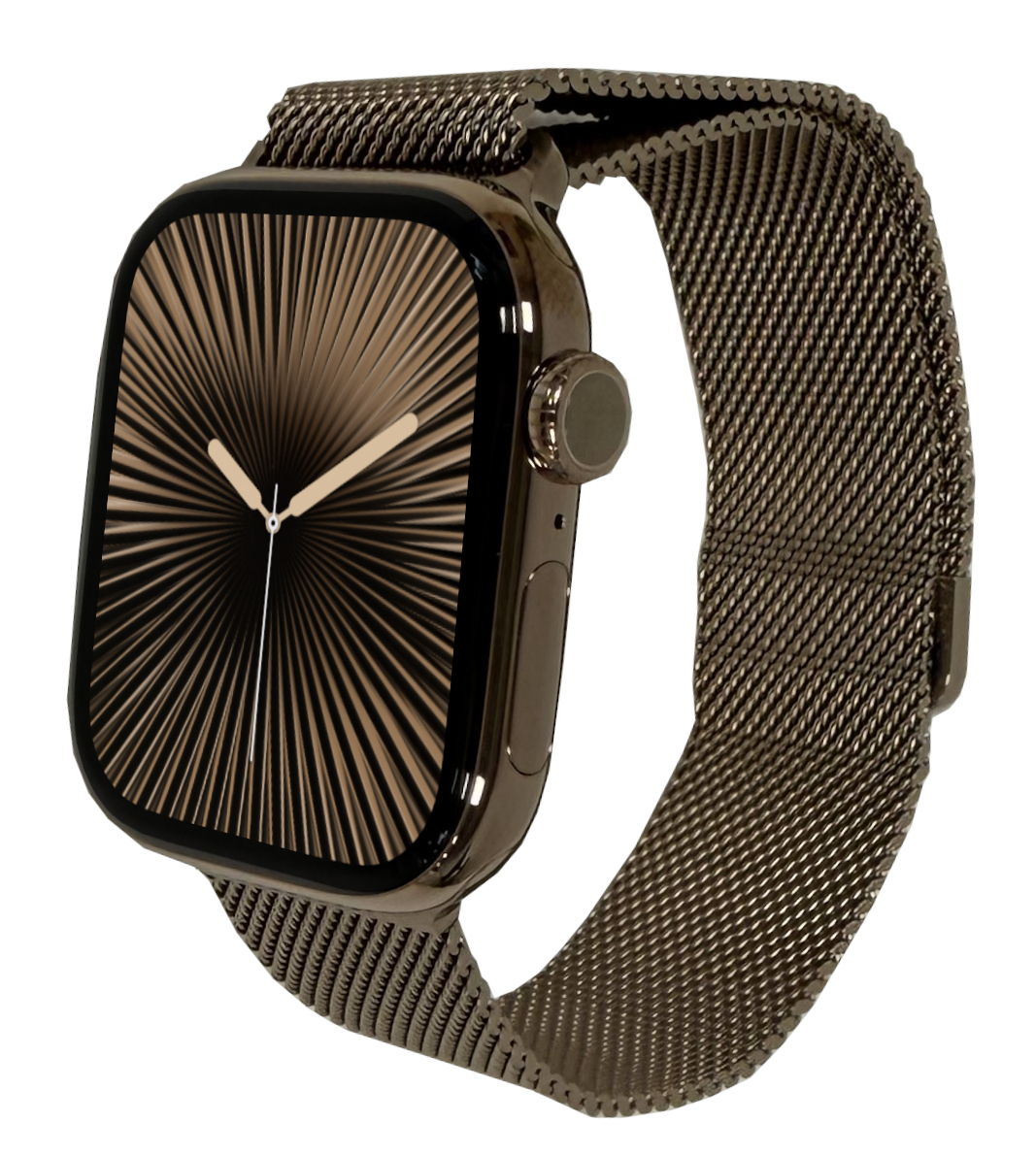 Apple Watch Series 11 GPS + Cellular – 42 mm – Gold Titan – Milanaisearmband Gold