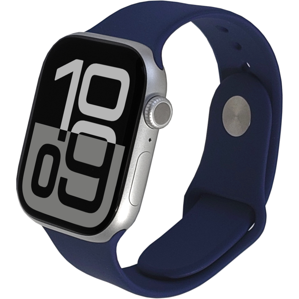 Watch Series 10 - GPS - 42 mm - Silber Aluminium - Sportarmband Denim - Bandgröße M/L